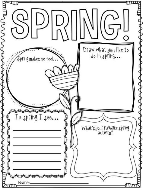 Lesson Plans For Elementary, Spring Writing Activity, Spring Worksheets, Spring Writing Prompts, Spring Lesson Plans, Book Area, Spring Worksheet, April Activities, Elementary Worksheets