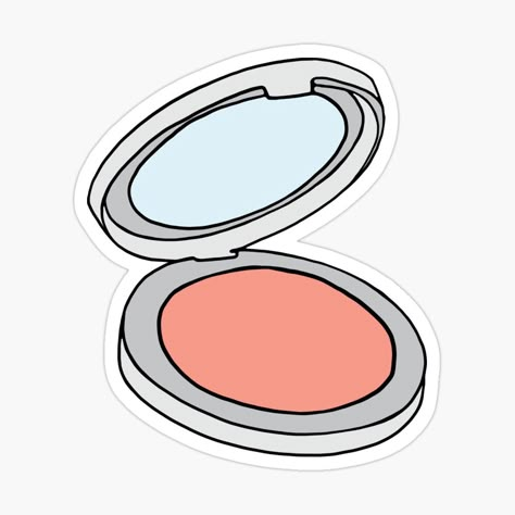 Get my art printed on awesome products. Support me at Redbubble #RBandME: https://www.redbubble.com/i/sticker/Pink-Blush-Compact-Makeup-by-murialbezanson/52183069.EJUG5?asc=u Makeup Stickers Aesthetic, Sticker Make Up, Makeup Stickers Printable, Blushes Aesthetic, Shopping Stickers, Beauty Stickers, Stickers Makeup, Paper Makeup, Makeup Stickers