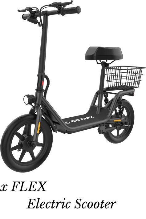 About this item
•	🛴【Powerful Motor & Large Wheels】The Gotrax FLEX electric scooter boasts a powerful 400W rear-wheel drive motor and large 14" electric bicycle-like wheels, which can handle even the bumpiest of roads with ease, and can help you reach speeds of up to 15.5 mph. 

#add#affiliatelink #icanearncommission Electric Scooter With Seat, E Scooter, Electric Scooter, Height Adjustable, Phone Holder, Electricity, Range