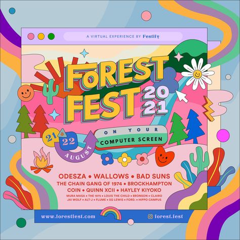 Graphic Design Projects Portfolio, Graphic Design Project Ideas, Forest Graphic Design, 블로그 디자인, Forest Festival, Inspiration Typographie, Desain Buklet, Graphic Design Infographic, Event Poster Design