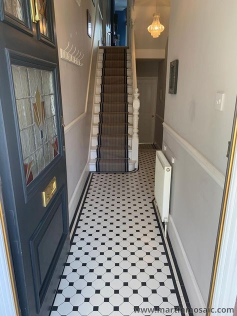 Victorian Floor Tiles - Interior — Martin Mosaic Victorian Tiles London Pathway Tiles, Victorian Hallway Tiles, Tiles Garden, Hallway Tiles Floor, Octagon Tile, Hall Tiles, Floor Mosaic, Entryway Tile, Victorian Hallway