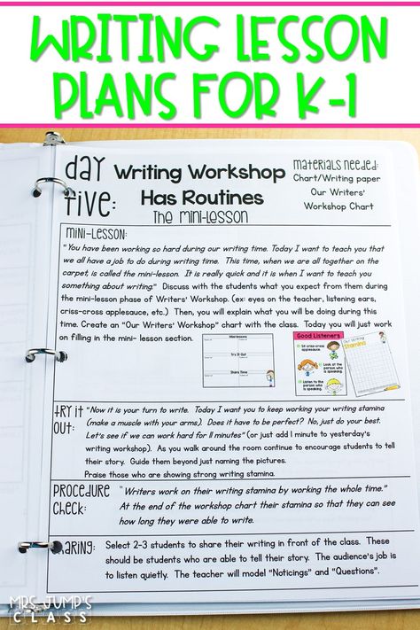 Writing lesson plans for the entire year! Complete writing units to help you teach writing in kindergarten and 1st grade. Language Arts Lesson Plans Elementary, First Grade Yearly Lesson Plans, Literacy Lesson Plans First Grade, Grade 1 Year Plan, How To Write Lesson Plans, Teaching Writing In First Grade, 1st Grade Lesson Ideas, 1st Grade Ela Lesson Plans, Writing Lessons For Kindergarten