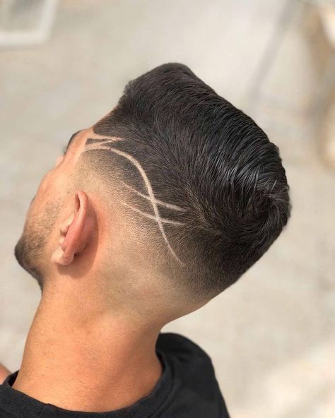 Men’s Fade Haircut with Line Signatures Shaved Side Haircut, Hair Designs For Boys, Hair Tattoo Designs, Side Haircut, Haircut Designs For Men, Fade Haircut Designs, Hair Designs For Men, Creative Haircuts, Barber Haircuts