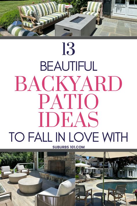 Check out these stunning backyard patio designs from luxury homes that will make you wish you had them. Whether it's rooftop patio ideas, flagstone patio designs, backyard patios with fire pits, outdoor showers, Flagstone patio with pergola, outdoor dining spaces, outdoor deck, poolside patio or covered patio designs, there's a lot to inspire you. You'll love these backyard patio design ideas! Poolside Covered Patio Ideas, Update Backyard, Rooftop Patio Ideas, Patio With Pergola, Flagstone Patio Design, Pergola Outdoor, Fire Pits Outdoor, Covered Patio Design, Patio Design Ideas