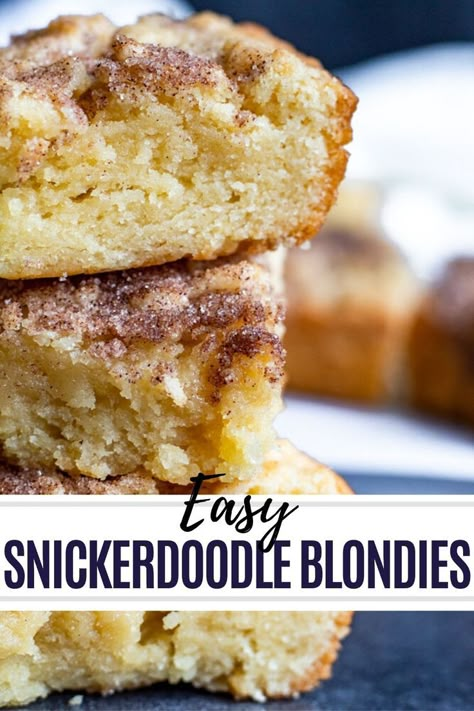 Snickerdoodle Brownies Recipe, Valentines Day Blondies, Brownies And Blondies Recipes, Quick Simple Desserts 3 Ingredients, Kid Favorite Desserts, Lazy Desserts, Snickerdoodle Brownies, Snickerdoodle Blondies Recipe, Discipline Toddler