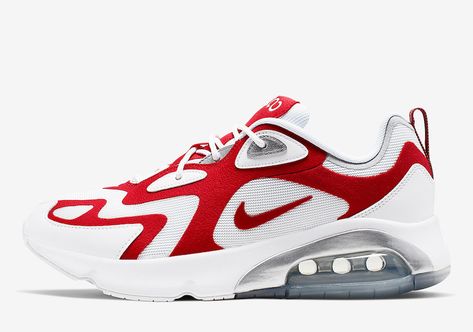 Nike Air Max 200 University Red AQ2568-100 Release Date Cross Country Running Shoes, Nike Air Max 200, Air Max 200, Fashion Shoes Sneakers, Running Trainers, Red Sneakers, Nike Air Huarache, New Nike Air, Air Huarache