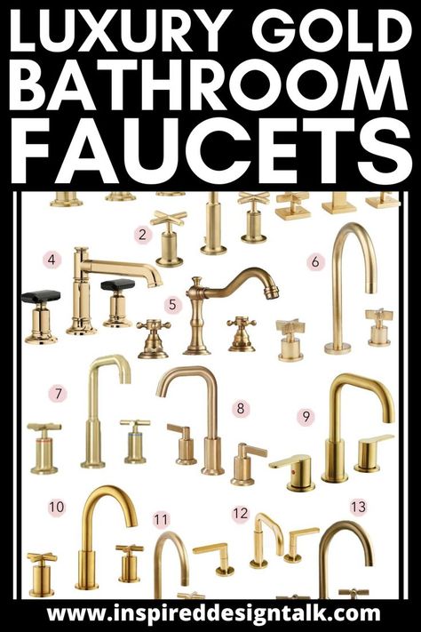 gold bathroom faucets Small Bath Remodel, Vanity Faucets Bathroom, Gold Bathroom Fixtures, Gold Bathroom Faucet, White Bathroom Vanity, Kohler Purist, Gold Faucet, Bathroom Artwork, Vanity Faucet