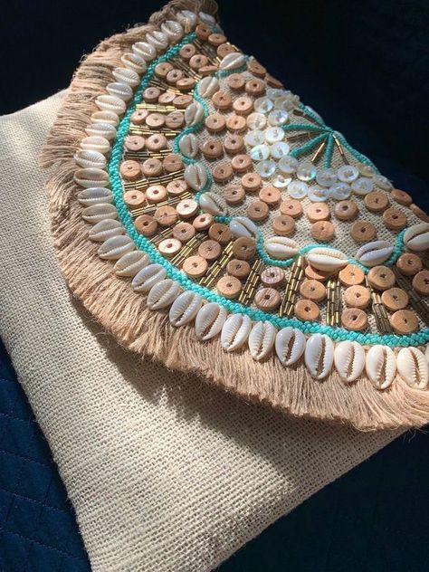 Summer It Bags…. | The Thrill of the hunt Boho Clutch Bag, Beautiful Seashells, Embroidered Clutch Bag, Boho Clutch, شال كروشيه, Diy Bag Designs, Diy Bags Patterns, Embroidered Clutch, Handmade Clutch