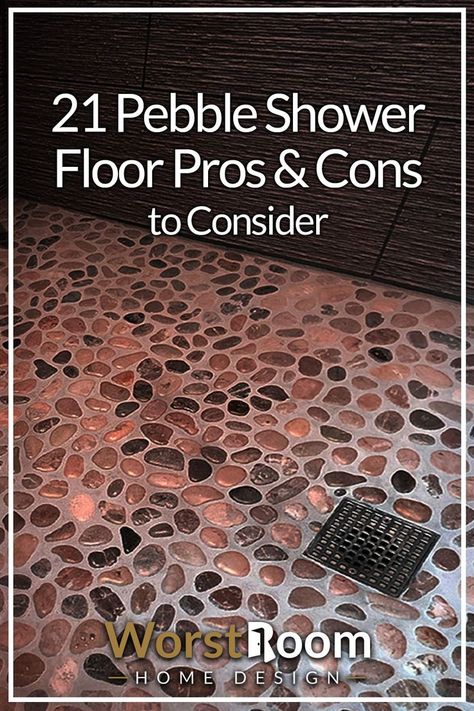 21 Pebble Shower Floor Pros & Cons to Consider Spa Shower Ideas, Spa Bathroom Ideas Master Bath, Pebble Shower, Pebble Shower Floor, Deck Flooring, Pebble Floor, Master Bath Shower, Spa Rooms, Master Shower