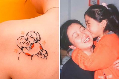 Grandmother Tattoo, Bro Tattoos, Grandma Tattoos, Father And Baby, Family Tattoos, Sister Tattoos, Mom Tattoos, Matching Tattoos, Line Tattoos