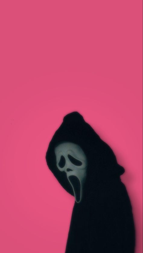 Pink Horror Wallpaper Iphone, Scream Wallpapers Iphone Pink, Scream Wallpapers Pink, Ghostface Pink Wallpaper, Pink Ghost Face Wallpaper, Ghost Face Wallpaper Aesthetic Pink, Pink Ghostface Aesthetic, Pink And Black Halloween Wallpaper, Pink Horror Wallpaper