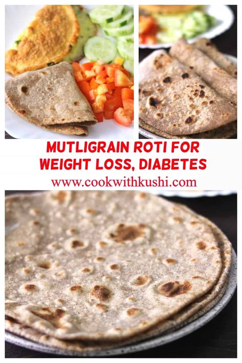 Multigrain Roti is a healthy and delicious Indian-style flatbread (chapati) that is rich in dietary fiber and protein and prepared using a mixture of flour. If you are seriously trying to lose weight, substitute your regular chapatis and rotis with this multigrain roti. #multigrainroti #weightlossrecipe #diabeticdiet #roti Chapati Recipes, Veggie Ideas, Indian Flatbread, Persian Recipes, Roti Recipe, Homemade Sweets, Persian Food, Multigrain, Best Vegan Recipes