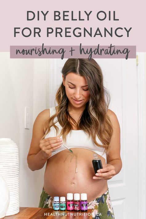 DIY Belly Oil for Pregnancy and Postpartum - Healthnut Nutrition Essential Oils Safe For Pregnancy, Young Living Pregnancy, Diy Belly Butter, Belly Oil Pregnancy, Pregnancy Skincare Routine, Holistic Birth, Healthnut Nutrition, Diy Postpartum, Pregnancy Oils