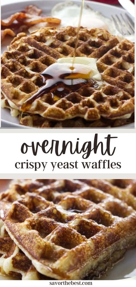 Forget what you thought about breakfast. These overnight yeast waffles are here to prove that morning meals can be crispy, light, and outrageously good. Prepare them the night before and sleep in while breakfast practically makes itself. How’s that for a divine morning? Overnight Yeast Waffles, Breakfast Night Before, Yeast Waffles, Overnight Waffles, Whole Wheat Waffles, French Toast Casserole Easy, Morning Meals, French Toast Easy, Fast Easy Meals