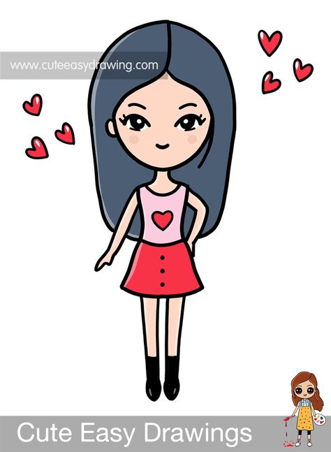 Barbie Doll Girl Drawing  #cuteeasydrawings #easydrawings  #drawwithme #Barbiedoll #barbiegirl Doll Drawing Easy, Cute Barbie, How To Draw Cute, Doll Drawing, Draw Cute, Kawaii Drawings, Barbie Girl, Barbie Doll, Easy Drawings