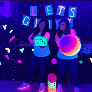 Glow Day At School, Glow Day Snack Ideas, Glow Room Transformation, Glow Party School, Glow Day Preschool Activities, Glow Games Classroom, Glow Party Elementary School, Glow Math Activities, Kindergarten Glow Day