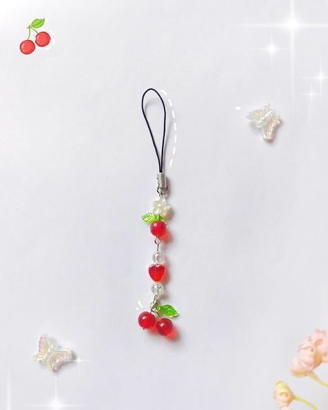 Introducing ~ Cherry Phonecharm price: 130 shipping all over India (IPO) : 59Rs. Made with good quality material, price is not negotiable. Order through Website (on bio) or DM Address should be detailed so that there is no issues with delivery . #smallbusiness #explore #fyp #aesthetic #pinteresty #handmade #handmadejewellery #love #create #diy #dm2buy #simple #phonecharm #cherry #cherryaesthetic Aesthetic Hobbies, Keychain Beads, Fyp Aesthetic, Phone Straps, Diy Charm Bracelet, Jewelry Accessories Ideas, Create Diy, Handmade Jewelry Diy, How To Make Diy