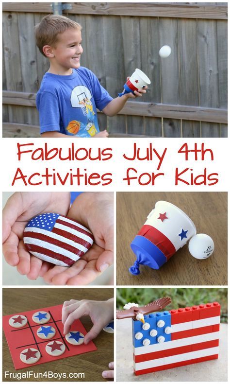 Fabulous July 4th Activities for Kids - Patriotic painted rocks, ping pong ball shooter, games, and more. July 4th Activities, July Activities For Kids, Fourth Of July Activities, Fourth Of July Crafts For Kids, July Activities, 4th Of July Games, Shooter Games, 4th July Crafts, Patriotic Crafts