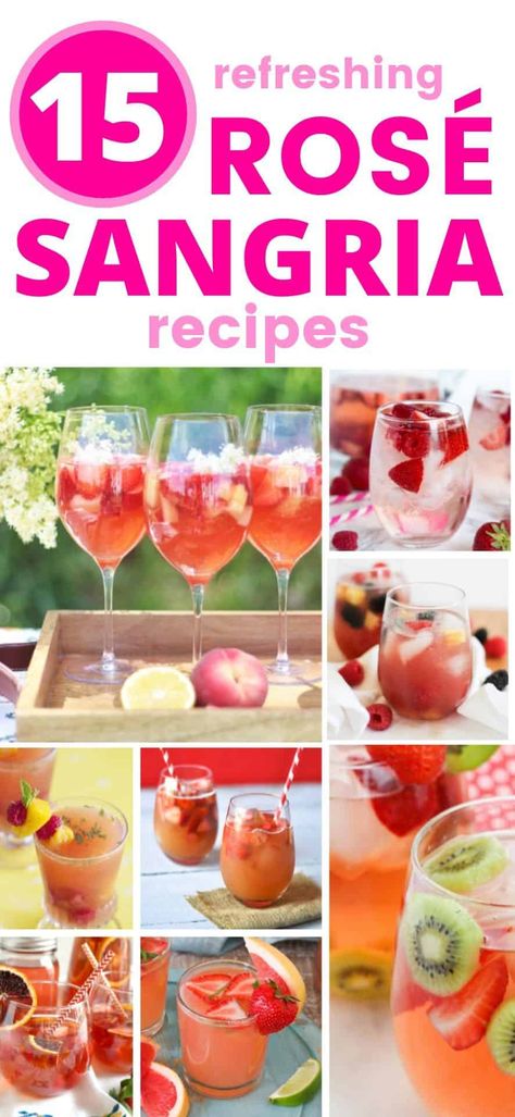 Summer Sangria Recipes Rose, Summer Rose Sangria, Rose Sangria Recipes Summer, Pink Sangria Recipes, Strawberry Rose Sangria, Rose Sangria Recipes Winter, Strawberry Sangria Recipes Easy, Pink Sangria For A Crowd, Rose Sangria Recipes Fall