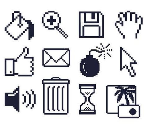 OK Computer 2 - Tattoonie (12 Tattoos) Pixelated Icons, Computer Tattoo, Pixel Tattoo, 12 Tattoos, Ok Computer, Computers Tablets And Accessories, Handpoke Tattoo, Forearm Tattoo Design, Pixel Art Tutorial