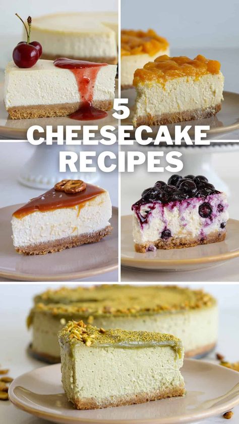 Les 5 meilleures recettes de cheesecake - The Cooking Foodie Pistachio Cheesecake Recipe, The Cooking Foodie, Carrot Cake Cheesecake Recipe, Caramel Cheesecake Recipes, Sour Cream Cheesecake, Light Cheesecake, Zucchini Fritters Recipe, Blueberry Cheesecake Recipe, Pistachio Cheesecake