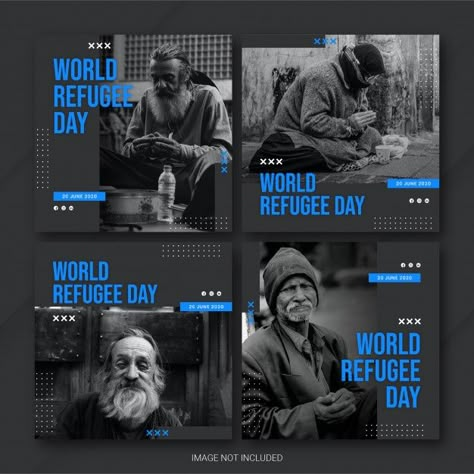 Premium Advertising, Refugee Day, World Refugee Day, Day Template, Campaign Design, 달력 디자인, Presentation Design Layout, About Instagram, Facebook Design