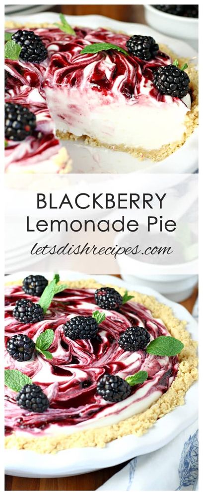 Lemonade Pie Recipe, Cookie Crumb Crust, Blackberry Preserves, Cream Cheese Whipped Cream, Blackberry Lemonade, Lemonade Pie, Crumb Crust, Blackberry Recipes, Dessert Board