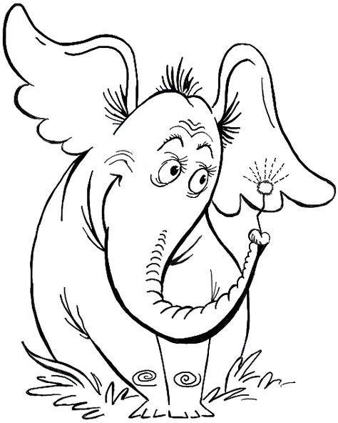 Today I will show you how to draw Horton, the elephant from Dr. Seuss's book "Horton Hears a Who!". This is the book version, not the movie version. The simple step by step guide will show you easily how to draw Horton the elephant. Dr Seuss Coloring Pages, Dr Seuss Art, Dr Seuss Classroom, Dr Seuss Activities, Dr Seuss Crafts, Seuss Classroom, Seuss Crafts, Horton Hears A Who, Dr Seuss Week