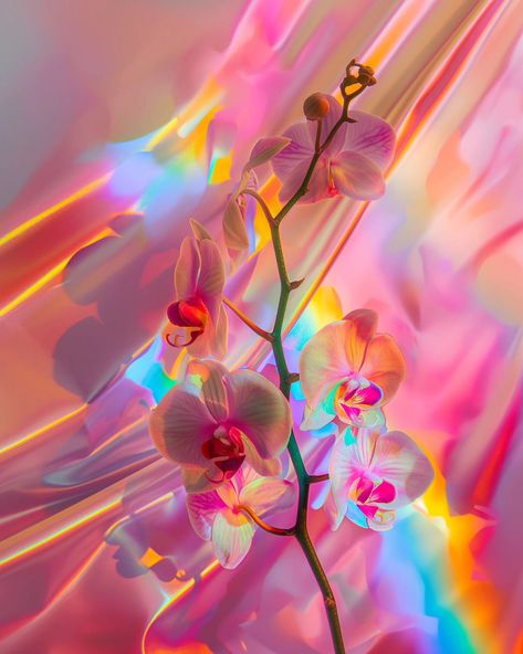 💕 #flowerart #orchid #rainbow Rainbow Flower, Orchid Room, Colourful Background, Widget Icons, Rainbow Images, Orchid Photo, Soft Pink Theme, Colorful Aesthetic, Photo Images