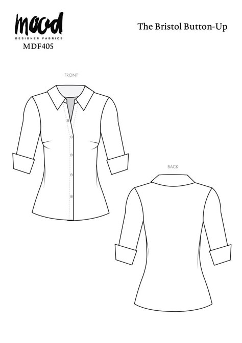 Button Down Shirt Pattern Women, Women Blouse Sewing Pattern, Free Button Up Shirt Pattern, Cotton Shirt Patterns For Women, Mood Patterns Free, Fitted Shirt Pattern, Sewing Patterns Trendy, Womens Button Up Shirt Pattern, Free Sewing Patterns For Women Tops Blouses