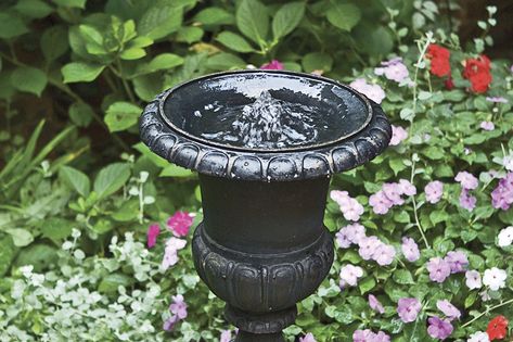 How to Turn a Salvaged Urn Into a Garden Fountain - This Old House Urn Water Feature, Water Feature Diy, Urn Fountain, Garden Pools, Diy Solar Fountain, Solar Powered Fountain, Outdoor Water Features, Instead Of Flowers, Diy Garden Fountains