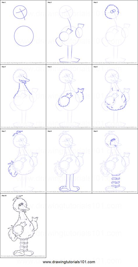 How to Draw Big Bird from Sesame Street Printable Drawing Sheet by DrawingTutorials101.com Big Bird Drawing, Diy Rocks, School Nurse Office Decorations, Drawing 101, School Nurse Office, English Activities For Kids, Drawing Sheet, Nurse Office, Learn Drawing