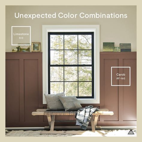 Benjamin Moore on Instagram: “Have you ever come across an unexpected color combination? Two hues that, in theory, shouldn't look as good together as they do? 💫 At first…” Paint Colours, Benjamin Moore, Color Combination, Have You Ever, Instagram Account, Color Combinations, Dining Bench, Paint Colors, A Photo