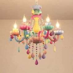 【High Quality】Made of Metal, Glass and Glass Crystal | Rosdorf Park Colorful Crystal Chandelier_6 Metal in Green / Pink / Yellow | Wayfair Modern Chandelier Bedroom, Candle Pendant Light, Colorful Chandelier, Kids Candles, Child Bedroom, 귀여운 음식 그림, Restaurant Chandelier, Crystal Chandelier Lighting, Hanging Chandelier