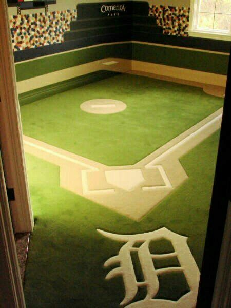 Love to have this as my girl cave. But dodger theme Baseball Bedroom, Sport Bedroom, Baseball Room, Baseball Decor, Baseball Pictures, Tigers Baseball, Sports Room, Themed Room