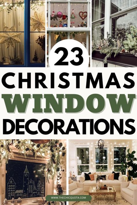 Get ready to transform your home with these 23 Christmas window decorations to make your space feel extra festive! From DIY window decor to elegant holiday lights and cozy winter scenes, these Christmas window ideas are perfect to complete your decor this holiday season. In this post, I’m sharing the best inspiration for Christmas window displays that you can easily create—whether you're aiming for a rustic, traditional, or modern look. Christmas Decor For Windows Inside, Christmas Lights Window Display, Window Garland Christmas, Bay Window Christmas Decor, Christmas Window Display Home, Christmas Window Decor Ideas, Outdoor Window Decor, Window Decor Ideas, Christmas Window Decor