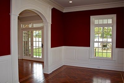 Wall Paint Benjamin Moore Dinner Party AF-300 (Gorgeous traditional colors throughout the house) Benjamin Moore Dinner Party, Green Painted Rooms, Kitchen Color Red, Red Paint Colors, Red Dining Room, Best Exterior Paint, Dining Room Paint Colors, Red Kitchen Decor, Dining Room Paint