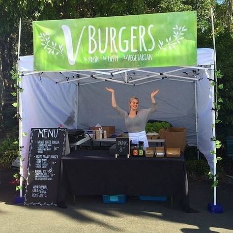 Burger Stall, Food Market Stall, Burger Chicken, Stall Decorations, Farmers Market Booth, Nelson New Zealand, Food Fair, Market Booth, Vegetarian Menu