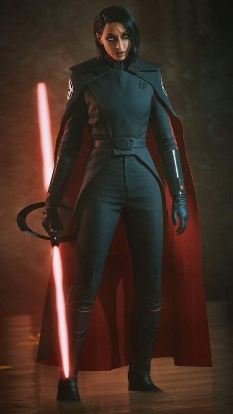 Sith Armor Female, Second Sister Cosplay, Star Wars Second Sister, Sith Outfit Female, Star Wars Female Characters, Fallen Order Concept Art, Jedi Aesthetic Female, Female Sith Cosplay, Female Star Wars Characters