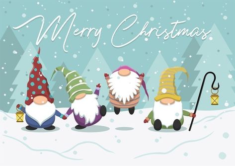 Cute cartoon gnomes christmas illustrati... | Premium Vector #Freepik #vector #christmas #winter #merry-christmas #snow Funny Xmas Gifts, Cute Gnomes, Gnomes Christmas, Vector Christmas, Christmas Card Set, Celebrating Christmas, Christmas Messages, Funny Xmas, Christmas Poster