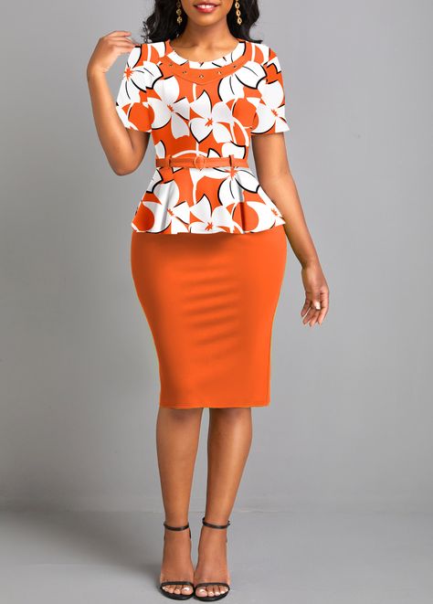 Fancy Summer Dress, A Line Skirt Outfits, Orange Bodycon Dress, Teenage Dress, Dress Outfits Party, Corporate Dress, Office Dresses For Women, Work Dresses For Women, Fancy Dresses Long