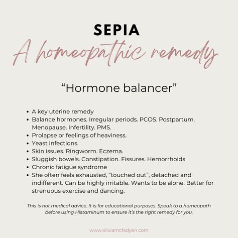 Sepia Homeopathy, Irregular Periods, Hormone Support, Homeopathic Remedies, Hormone Imbalance, Skin Issues, Chronic Fatigue, Homeopathy, Hormone Balancing