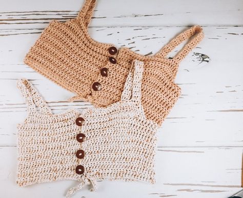 Meadow Tie Top Crochet Bralette | Free Pattern - Tie Top Crochet, Crochet Bralette Pattern, Crochet Bralette Top, Bralette Pattern, Crochet Crop Top Pattern, Mode Crochet, Crochet Tops Free Patterns, Crochet Bralette, Crochet Summer Tops