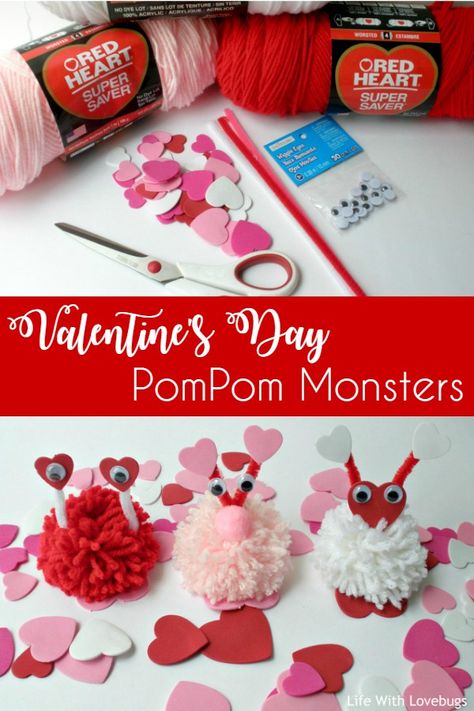 Pompom Monster, Kindergarten Valentine Party, Styrofoam Ball Crafts, Yarn Monsters, Preschool Valentine Crafts, Monster Valentines, Monster Craft, Monster Crafts, Bug Crafts