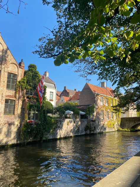 #bruges #belgium #europe #travel #vacation #landscape #river #aesthetic #architecture #nature Brussels Belgium Aesthetic Summer, Bruges Belgium Aesthetic, Belgian Aesthetic, Besties Traveling, Brussels Belgium Aesthetic, Brussels Aesthetic, Dutch Aesthetic, Belgium Aesthetic, River Aesthetic