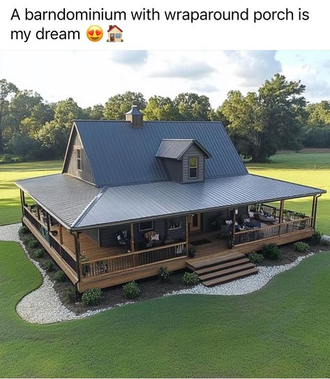 Lottery Dreams, Wrap Around Porches, House With Land, Star Valley, Wraparound Porch, Homestead House, Barn House Design, Amazing Houses, It's Complicated