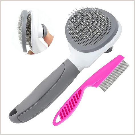 Cat Brush for Shedding and Grooming, Pet Self Cleaning Slicker Brush with Cat Hair Comb by Cat Hair Brush, Dog Room Decor, Cat Massage, Cat Brush, Slicker Brush, Cleaning Pet Hair, Pet Brush, Metal Comb, Indoor Cats