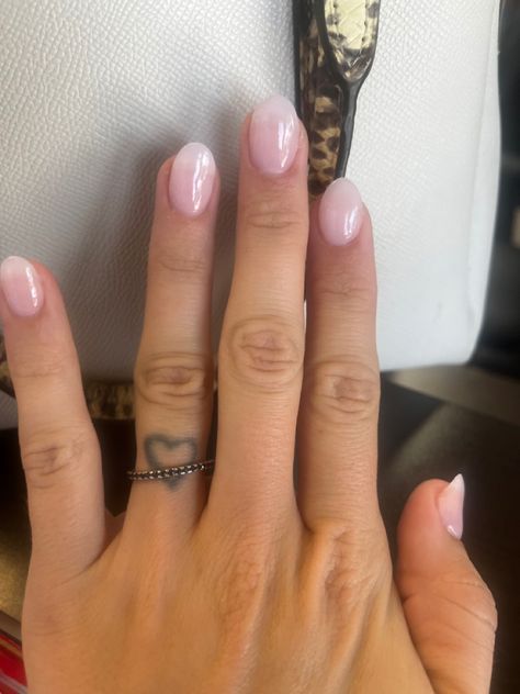 Short Rounded Coffin Shape Nails, Natural Almond Nails Dip Powder, Powder Dip Nails Almond Shape, Pink Milky Nails Acrylic, Dip Nails Trendy, Almond Extra Short Nails, Dip Nails Natural Color, Dip Powder Nails Shape, Short Nails Powder Dip