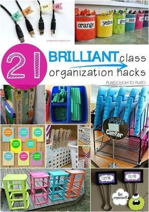 21 Brilliant Classroom Organization Hacks. Genius tricks for storing supplies, keeping track of student work, plus tons of free printables to keep you organized all year long. Classroom Organization Hacks, Hacks School, Organization Classroom, Back To University, Classroom Hacks, Teaching Organization, Class Organization, Classroom Storage, Classroom Organisation