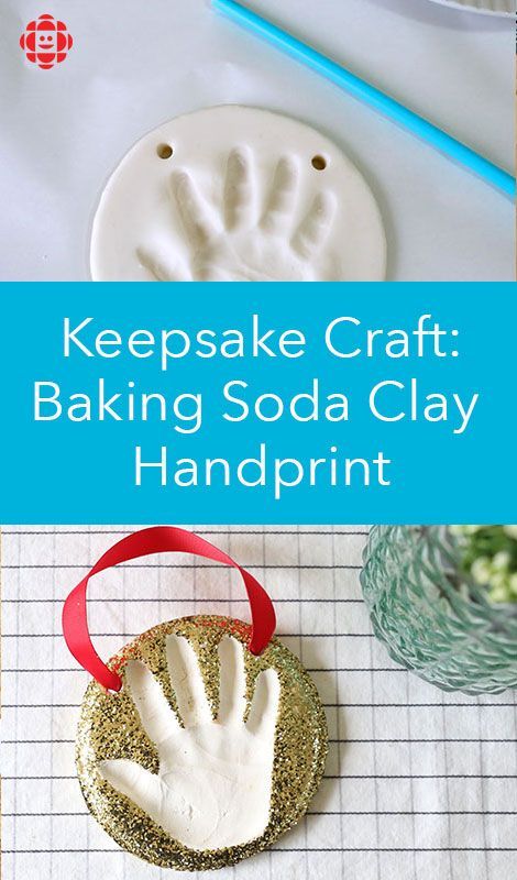 Here's a sweet and easy DIY for your kids to make for loved ones. Baking Soda Clay, Clay Handprint, Handprint Ornaments, Keepsake Crafts, Handprint Crafts, Baking With Kids, Clay Ornaments, Craft Making, Noel Christmas